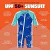 image:imageSwimZip Boys LongSleeve UPF 50 Swimsuit for Baby Toddler amp Little BoysCaptain Kid