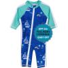 image:imageSwimZip Boys LongSleeve UPF 50 Swimsuit for Baby Toddler amp Little BoysCaptain Kid