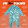 image:imageSwimZip Boys LongSleeve UPF 50 Swimsuit for Baby Toddler amp Little BoysDeep Blue Sharks
