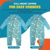 image:imageSwimZip Boys LongSleeve UPF 50 Swimsuit for Baby Toddler amp Little BoysDeep Blue Sharks
