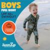 image:imageSwimZip Boys LongSleeve UPF 50 Swimsuit for Baby Toddler amp Little BoysHawaiian Rainforest