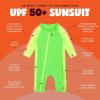 image:imageSwimZip Boys LongSleeve UPF 50 Swimsuit for Baby Toddler amp Little BoysNeon GreenYellow