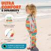 image:imageSwimZip Boys LongSleeve UPF 50 Swimsuit for Baby Toddler amp Little BoysRainbow