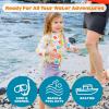 image:imageSwimZip Girls 3 Pc Swim Set wLong Sleeve Rash Guard Tankini amp Shorts UPF 50Blossom