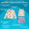 image:imageSwimZip Girls 3 Pc Swim Set wLong Sleeve Rash Guard Tankini amp Shorts UPF 50Blossom