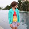 image:imageSwimZip Girls 3 Pc Swim Set wLong Sleeve Rash Guard Tankini amp Shorts UPF 50Color Pop