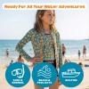 image:imageSwimZip Girls 3 Pc Swim Set wLong Sleeve Rash Guard Tankini amp Shorts UPF 50Geo Party