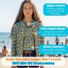 image:imageSwimZip Girls 3 Pc Swim Set wLong Sleeve Rash Guard Tankini amp Shorts UPF 50Geo Party