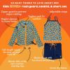 image:imageSwimZip Girls 3 Pc Swim Set wLong Sleeve Rash Guard Tankini amp Shorts UPF 50Geo Party