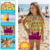 image:imageSwimZip Girls 3 Pc Swim Set wLong Sleeve Rash Guard Tankini amp Shorts UPF 50Hibiscus