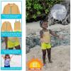 image:imageSwimZip Girls 3 Pc Swim Set wLong Sleeve Rash Guard Tankini amp Shorts UPF 50Kaleidoscope
