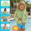 image:imageSwimZip Girls 3 Pc Swim Set wLong Sleeve Rash Guard Tankini amp Shorts UPF 50Lemons