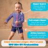image:imageSwimZip Girls 3 Pc Swim Set wLong Sleeve Rash Guard Tankini amp Shorts UPF 50Navy Gingham