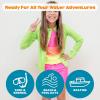 image:imageSwimZip Girls 3 Pc Swim Set wLong Sleeve Rash Guard Tankini amp Shorts UPF 50Neon Sunrise