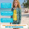 image:imageSwimZip Girls 3 Pc Swim Set wLong Sleeve Rash Guard Tankini amp Shorts UPF 50Palm Leaf