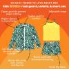 image:imageSwimZip Girls 3 Pc Swim Set wLong Sleeve Rash Guard Tankini amp Shorts UPF 50Palm Leaf