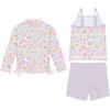 image:imageSwimZip Girls 3 Pc Swim Set wLong Sleeve Rash Guard Tankini amp Shorts UPF 50Petals