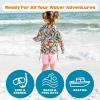 image:imageSwimZip Girls 3 Pc Swim Set wLong Sleeve Rash Guard Tankini amp Shorts UPF 50PinkVariety