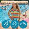 image:imageSwimZip Girls 3 Pc Swim Set wLong Sleeve Rash Guard Tankini amp Shorts UPF 50Rainbow