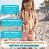 image:imageSwimZip Girls 3 Pc Swim Set wLong Sleeve Rash Guard Tankini amp Shorts UPF 50Stripe