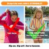 image:imageSwimZip Girls 3 Pc Swim Set wLong Sleeve Rash Guard Tankini amp Shorts UPF 50Stripe