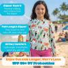 image:imageSwimZip Girls 3 Pc Swim Set wLong Sleeve Rash Guard Tankini amp Shorts UPF 50Tropical Birds