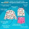 image:imageSwimZip Girls 3 Pc Swim Set wLong Sleeve Rash Guard Tankini amp Shorts UPF 50Tropical Birds