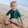 image:imageSwimZip Kids Short Sleeve Rash Guard  Euro Shorties UPF 50 Swimsuit SetJellyfish