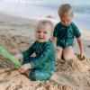 image:imageSwimZip Kids Short Sleeve Rash Guard  Euro Shorties UPF 50 Swimsuit SetJellyfish