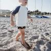 image:imageSwimZip Kids Short Sleeve Rash Guard  Euro Shorties UPF 50 Swimsuit SetPineapple