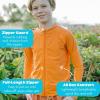 image:imageSwimZip UPF 50 Long Sleeve Rash Guard for Boys and Girls  Baby Toddler KidsDesert Orange