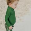 image:imageSwimZip UPF 50 Long Sleeve Rash Guard for Boys and Girls  Baby Toddler KidsGarden Green