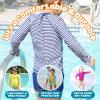 image:imageSwimZip UPF 50 Long Sleeve Rash Guard for Boys and Girls  Baby Toddler KidsNavy Stripe
