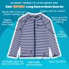 image:imageSwimZip UPF 50 Long Sleeve Rash Guard for Boys and Girls  Baby Toddler KidsNavy Stripe
