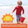 image:imageSwimZip UPF 50 Long Sleeve Rash Guard for Boys and Girls  Baby Toddler KidsRed