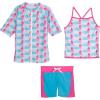 image:imageSwimZip Girl Short Sleeve Rash Guard amp Shorts UPF 50 Blue Pool Party 1218 Month