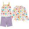 image:imageSwimZip Girls 3 Pc Swim Set wLong Sleeve Rash Guard Tankini amp Shorts UPF 50Blossom