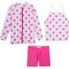 image:imageSwimZip Girls 3 Pc Swim Set wLong Sleeve Rash Guard Tankini amp Shorts UPF 50Pink