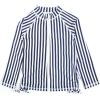 image:imageSwimZip Girls UPF 50 Long Sleeve Zip Rash Guard Swim Shirt TopNavy Stripes