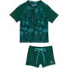 image:imageSwimZip Kids Short Sleeve Rash Guard  Euro Shorties UPF 50 Swimsuit SetJellyfish