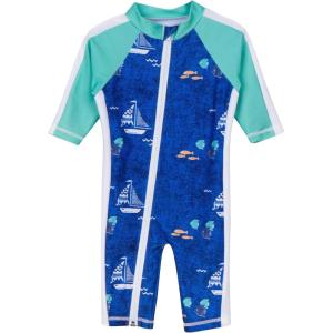 image:imageSwimZip Boys LongSleeve UPF 50 Swimsuit for Baby Toddler amp Little BoysCaptain Kid