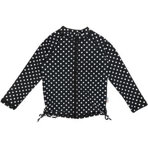 image:imageSwimZip Girls UPF 50 Long Sleeve Zip Rash Guard Swim Shirt TopBlack Polka Dot