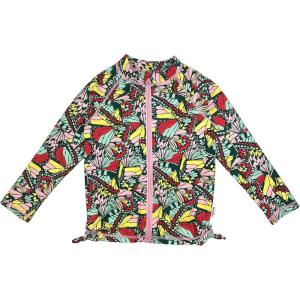 image:imageSwimZip Girls UPF 50 Long Sleeve Zip Rash Guard Swim Shirt TopButterfly