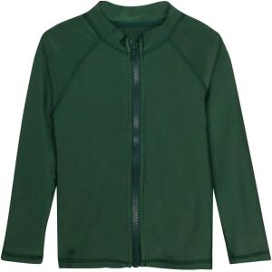 image:imageSwimZip UPF 50 Long Sleeve Rash Guard for Boys and Girls  Baby Toddler KidsHunter Green