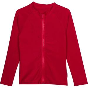 image:imageSwimZip UPF 50 Long Sleeve Rash Guard for Boys and Girls  Baby Toddler KidsRed