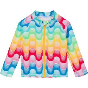 image:imageSwimZip UPF 50 Long Sleeve Rash Guard for Boys and Girls  Baby Toddler KidsSurfs Up