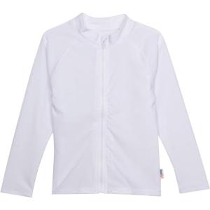 image:imageSwimZip UPF 50 Long Sleeve Rash Guard for Boys and Girls  Baby Toddler KidsWhite