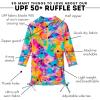 image:imageSwimZip Girls Long Sleeve Swim Dress Cover Up Swimsuit  UPF 50 Sun ProtectionImpressions