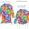 image:imageSwimZip Girls Long Sleeve Swim Dress Cover Up Swimsuit  UPF 50 Sun ProtectionImpressions