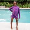 image:imageSwimZip Girls Long Sleeve Swim Dress Cover Up Swimsuit  UPF 50 Sun ProtectionIn Disguise